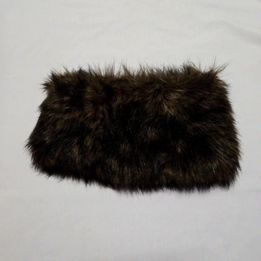 Michael Kors Faux Fur Neck Warmer Chocolate Brown OS Womens Winter Scarf